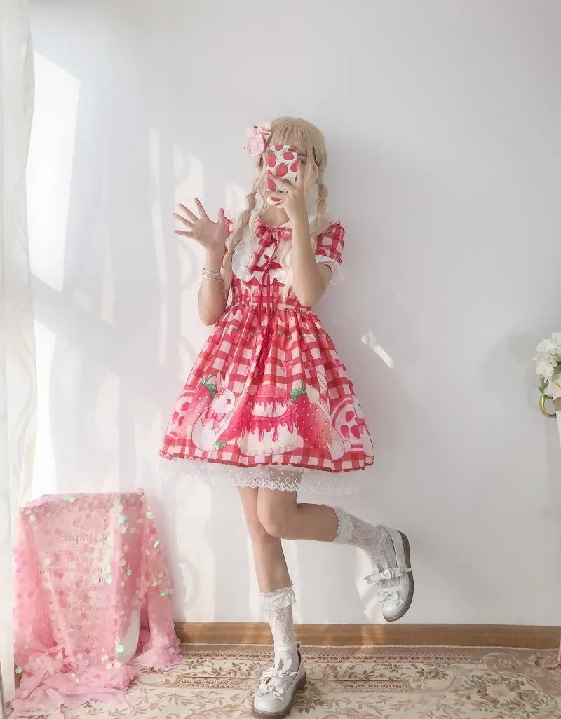 Strawbunny Shortcake Lolita Dress