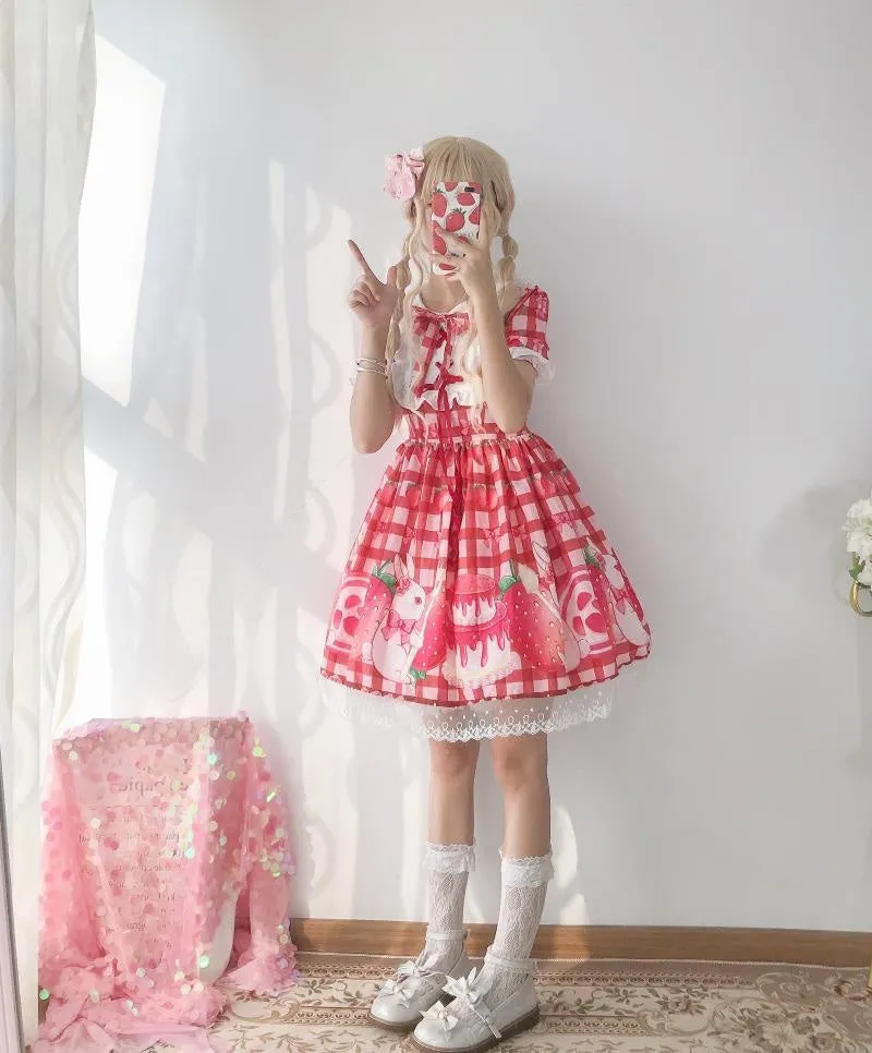 Strawbunny Shortcake Lolita Dress