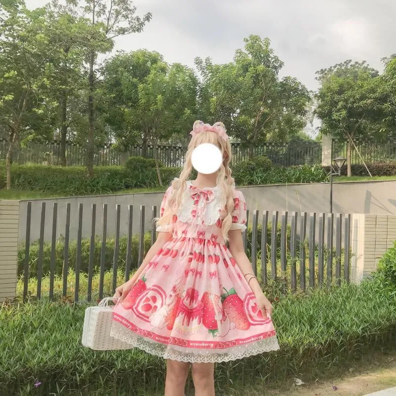 Strawbunny Shortcake Lolita Dress