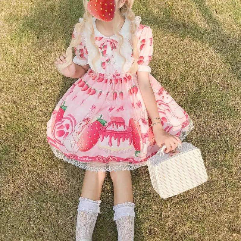 Strawbunny Shortcake Lolita Dress