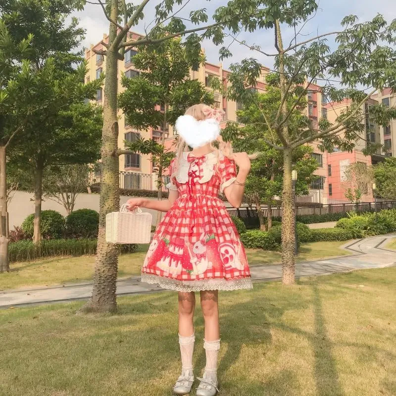 Strawbunny Shortcake Lolita Dress