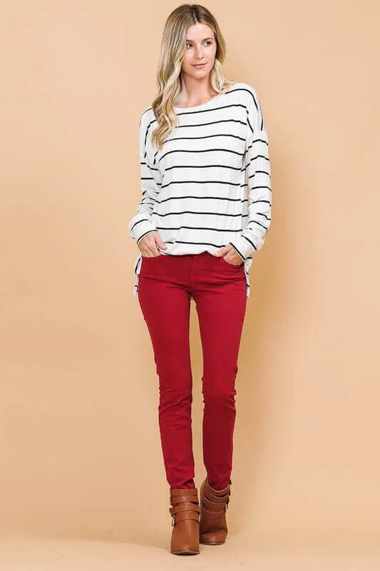 Striking Stripe Long Sleeve Top