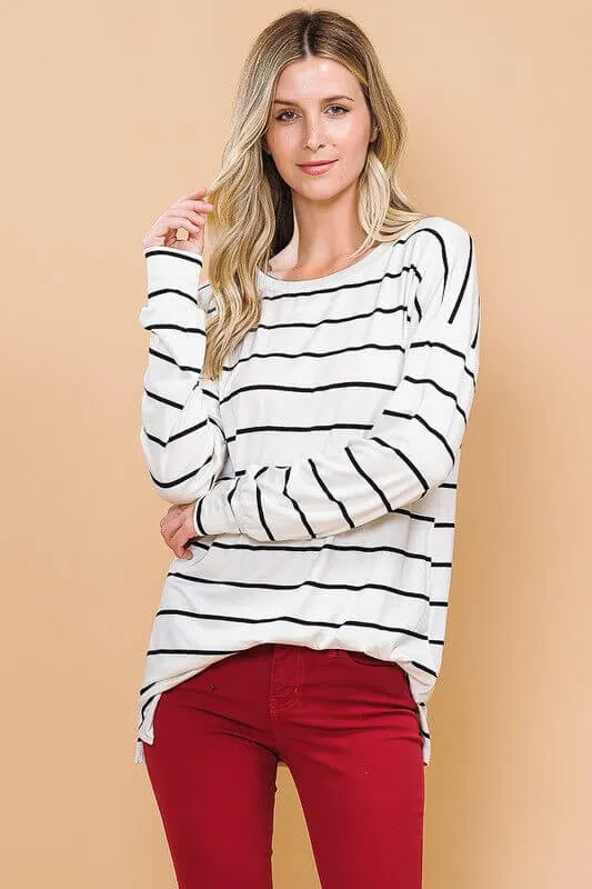 Striking Stripe Long Sleeve Top