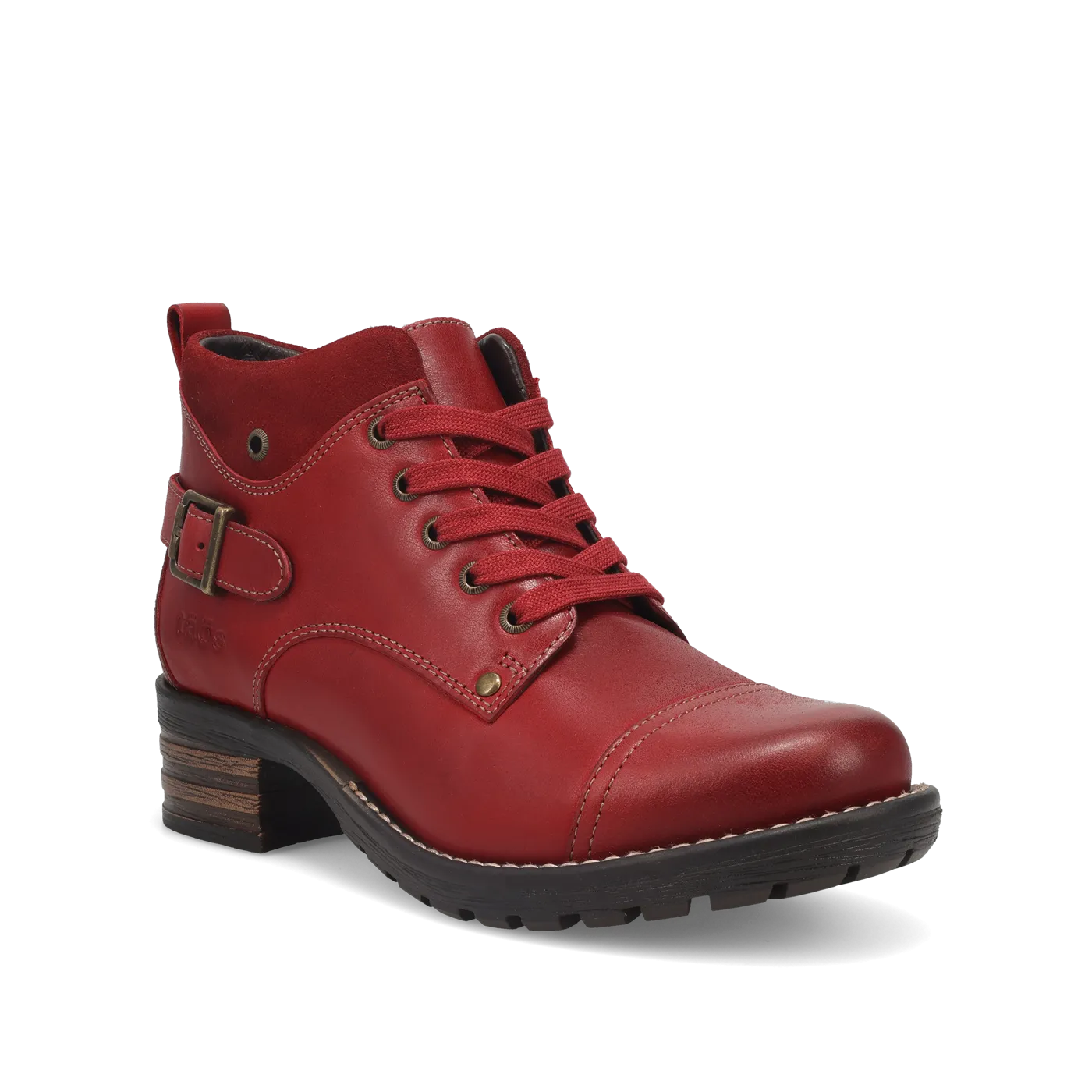 Taos Mini Crave Leather Boot in Red & Black