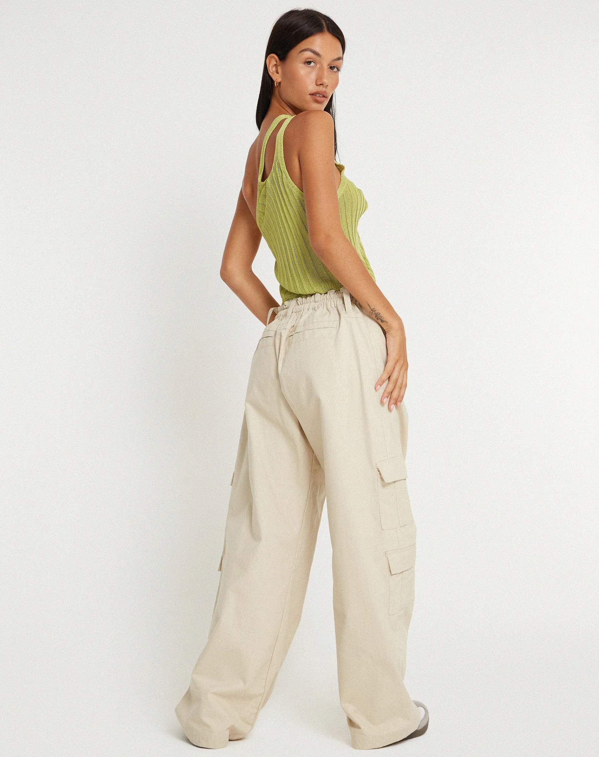 Tapa Cutout Top in Lime