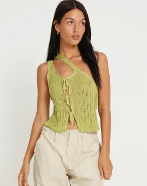 Tapa Cutout Top in Lime