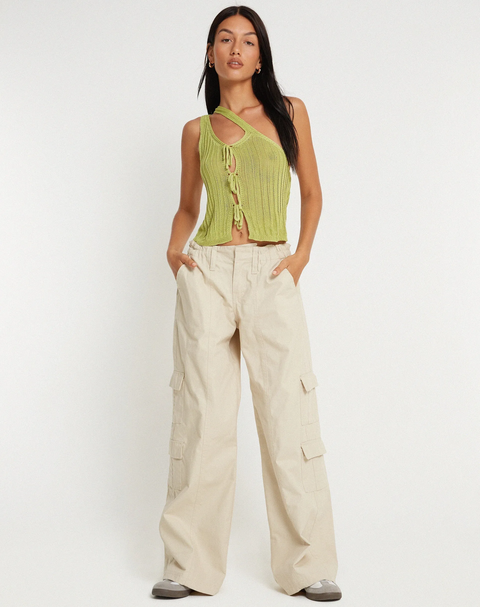 Tapa Cutout Top in Lime