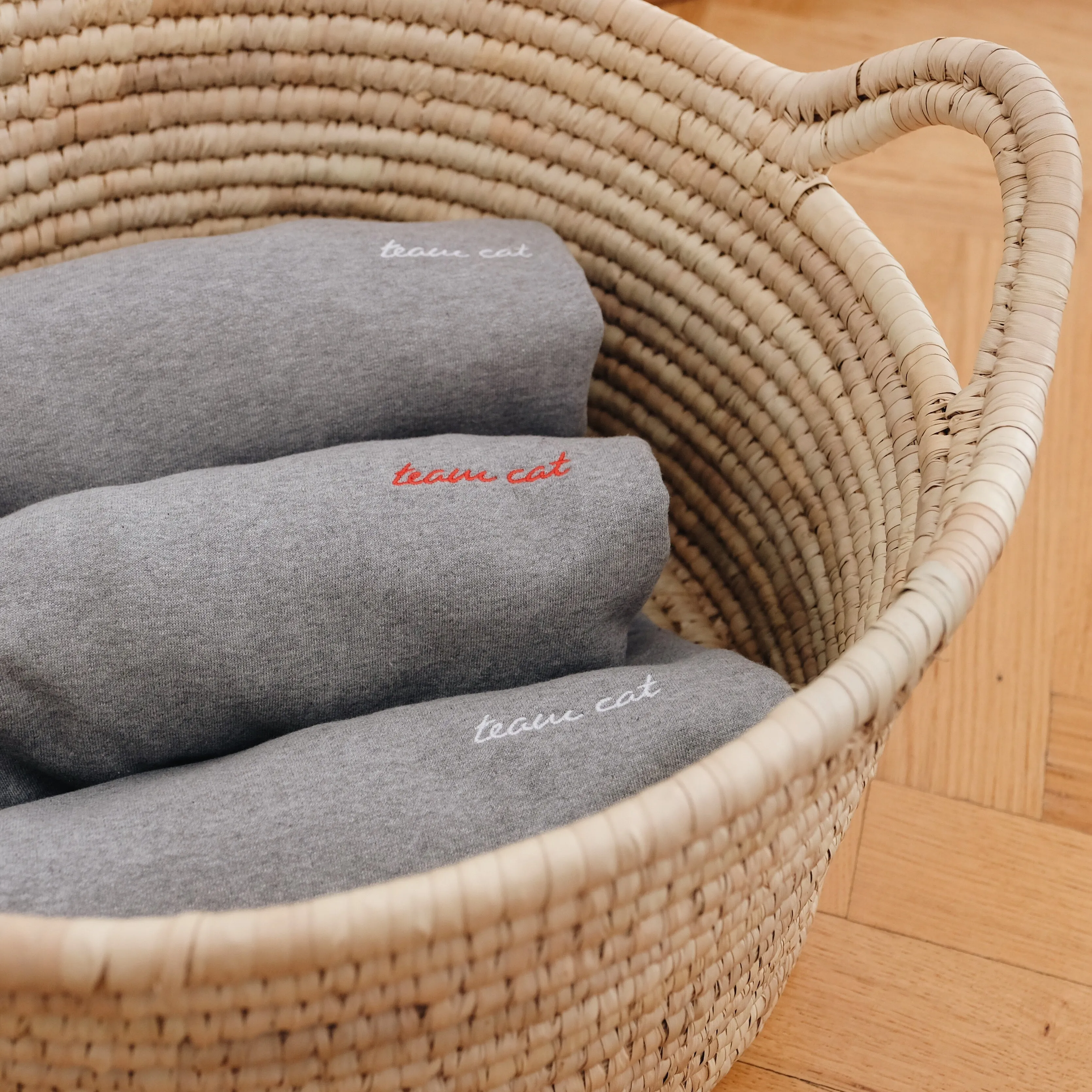 Team Cat Sweatshirt Grey/Red Stitching