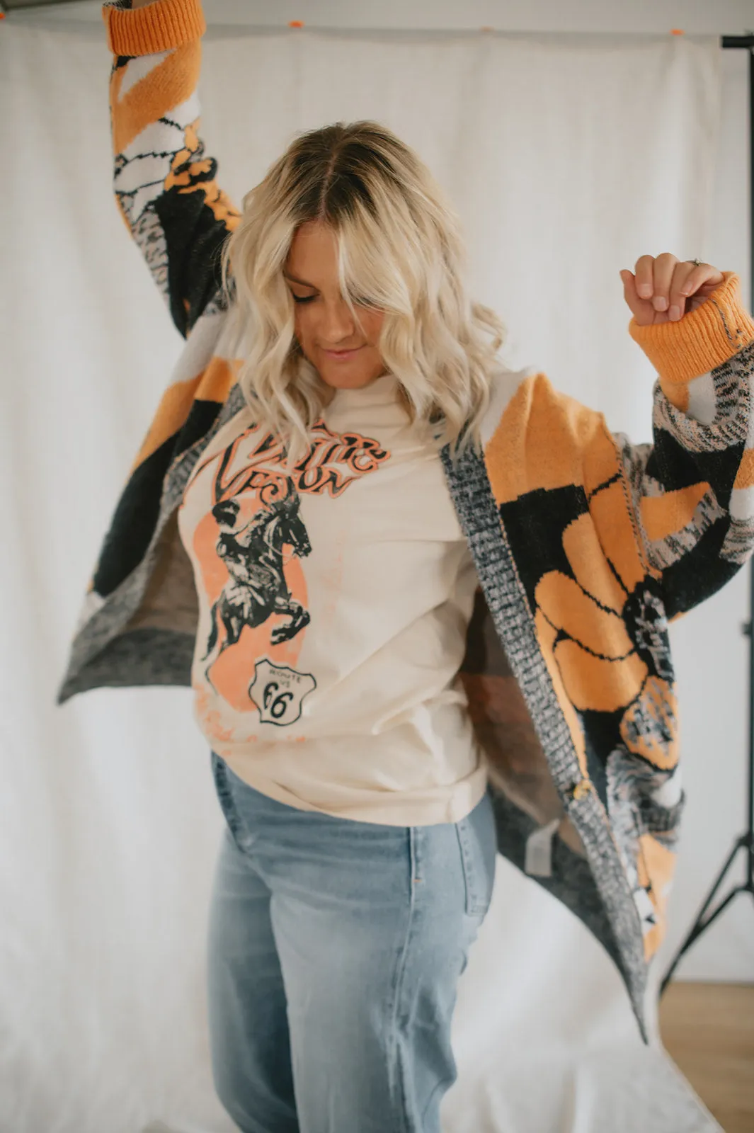 The August Cardigan by Free People - Peach Petals