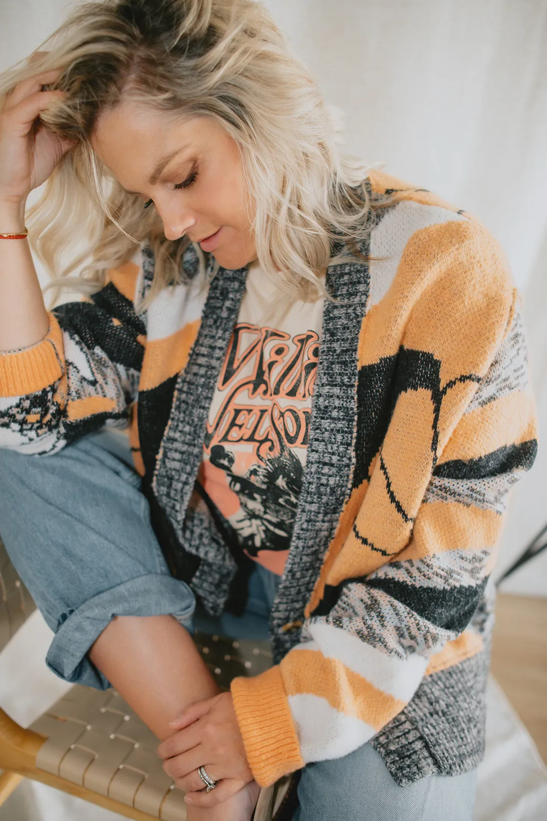 The August Cardigan by Free People - Peach Petals