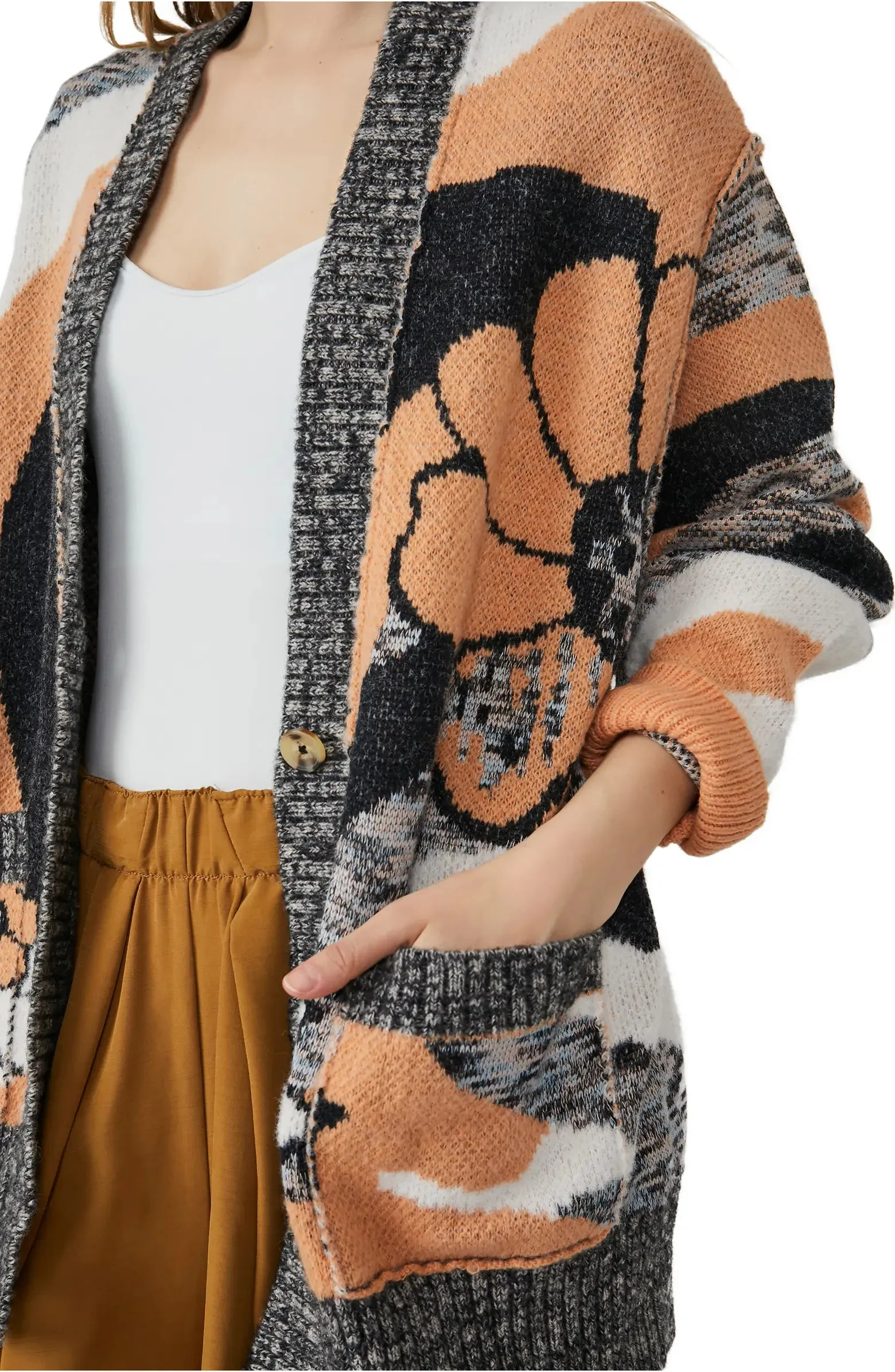 The August Cardigan by Free People - Peach Petals