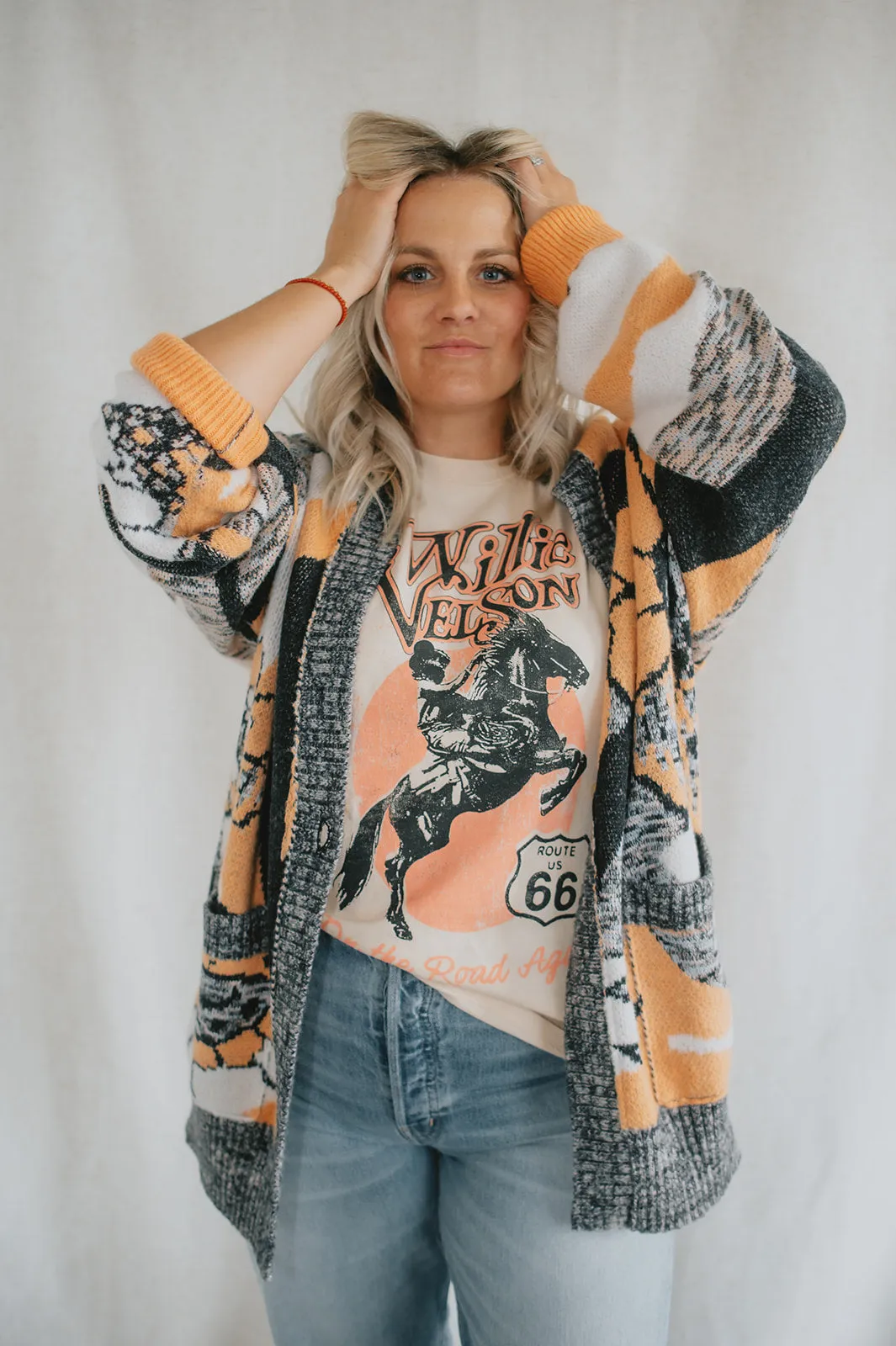 The August Cardigan by Free People - Peach Petals