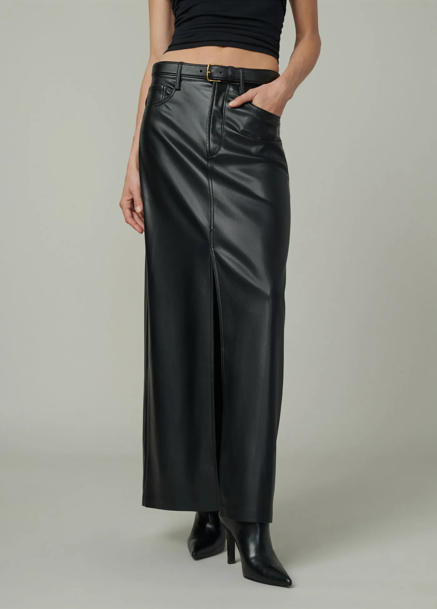 THE MARTINE MAXI SKIRT VEGAN LEATHER