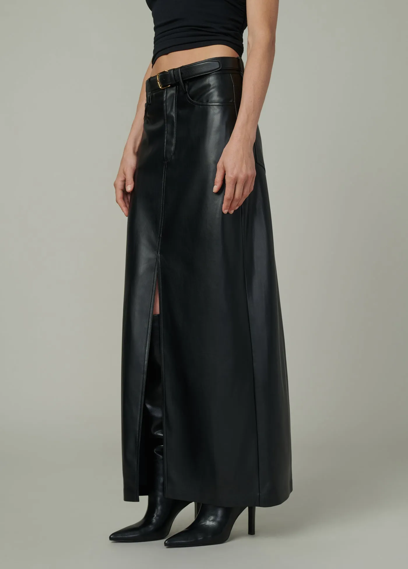 THE MARTINE MAXI SKIRT VEGAN LEATHER