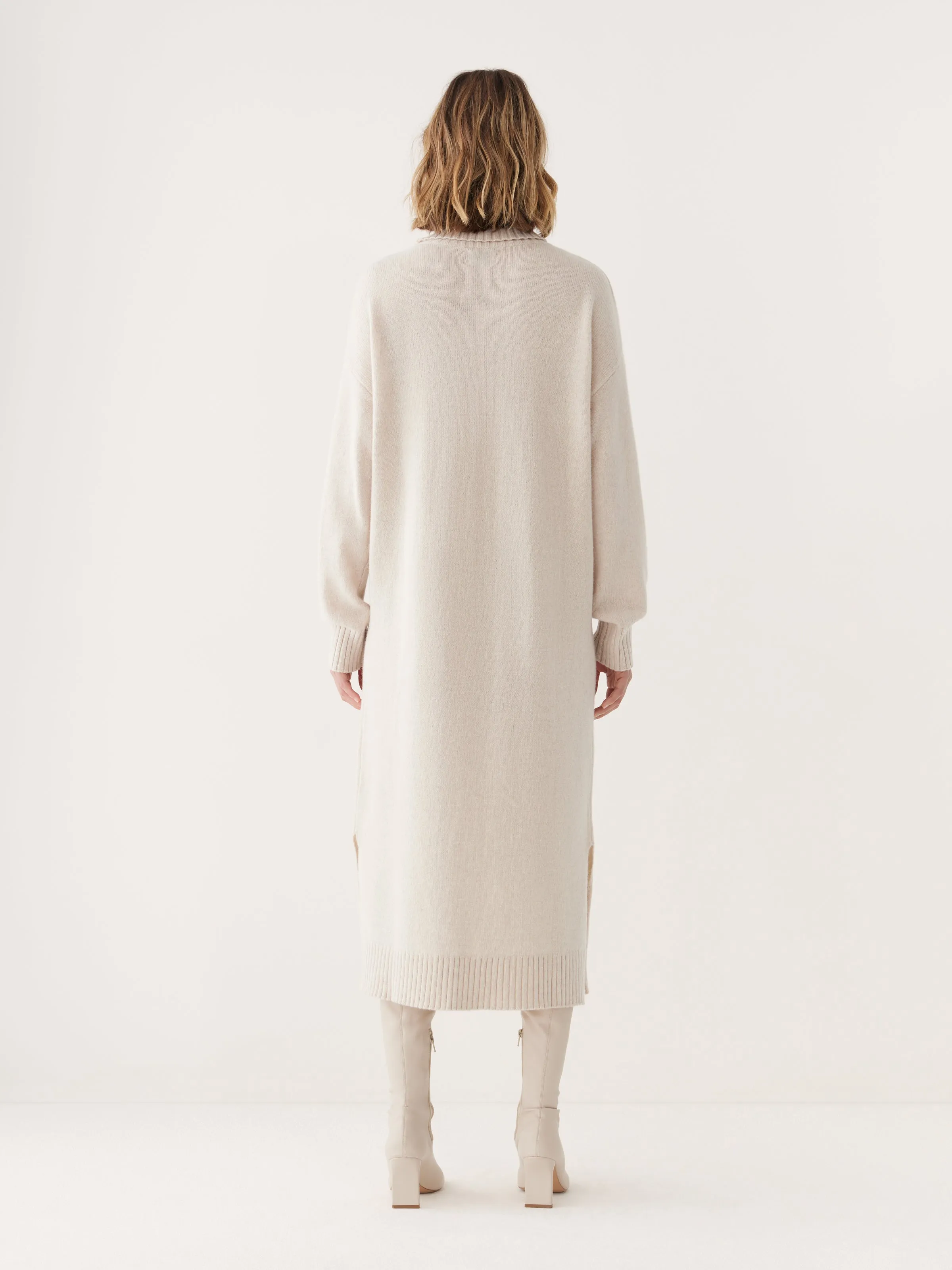 The Turtleneck Sweater Dress in Cream