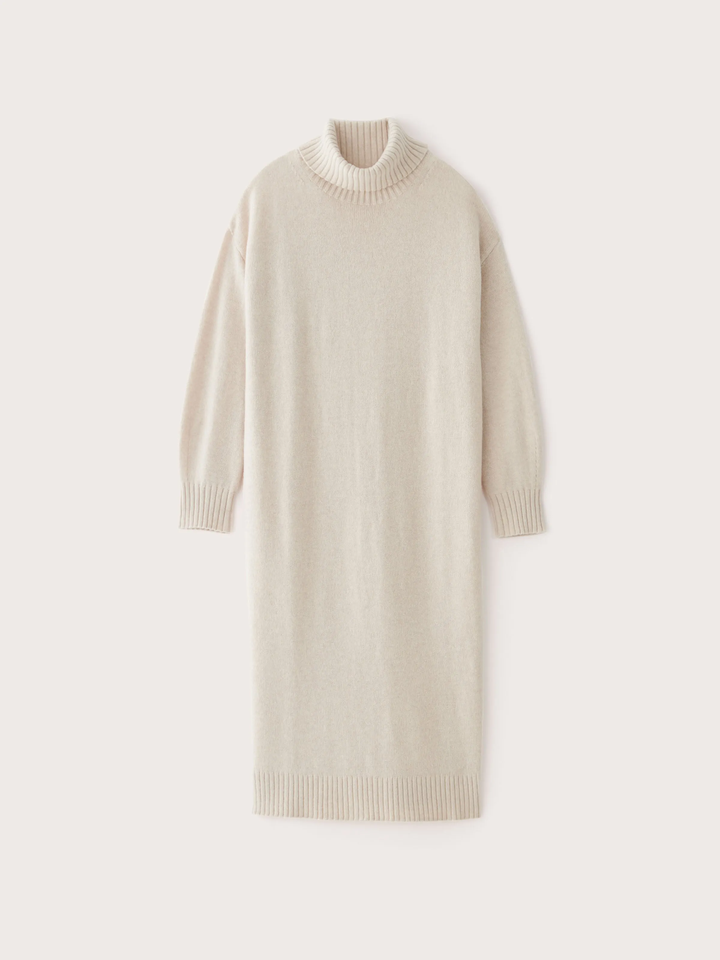 The Turtleneck Sweater Dress in Cream