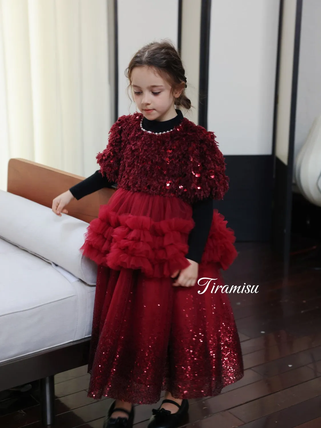 Tiramisu Girls' Christmas & New Year Dress Set