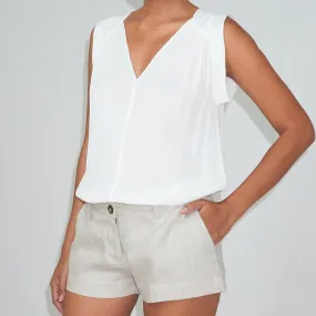 TRANSIT SLEEVELESS TOP - Crinkled Rayon | Off White