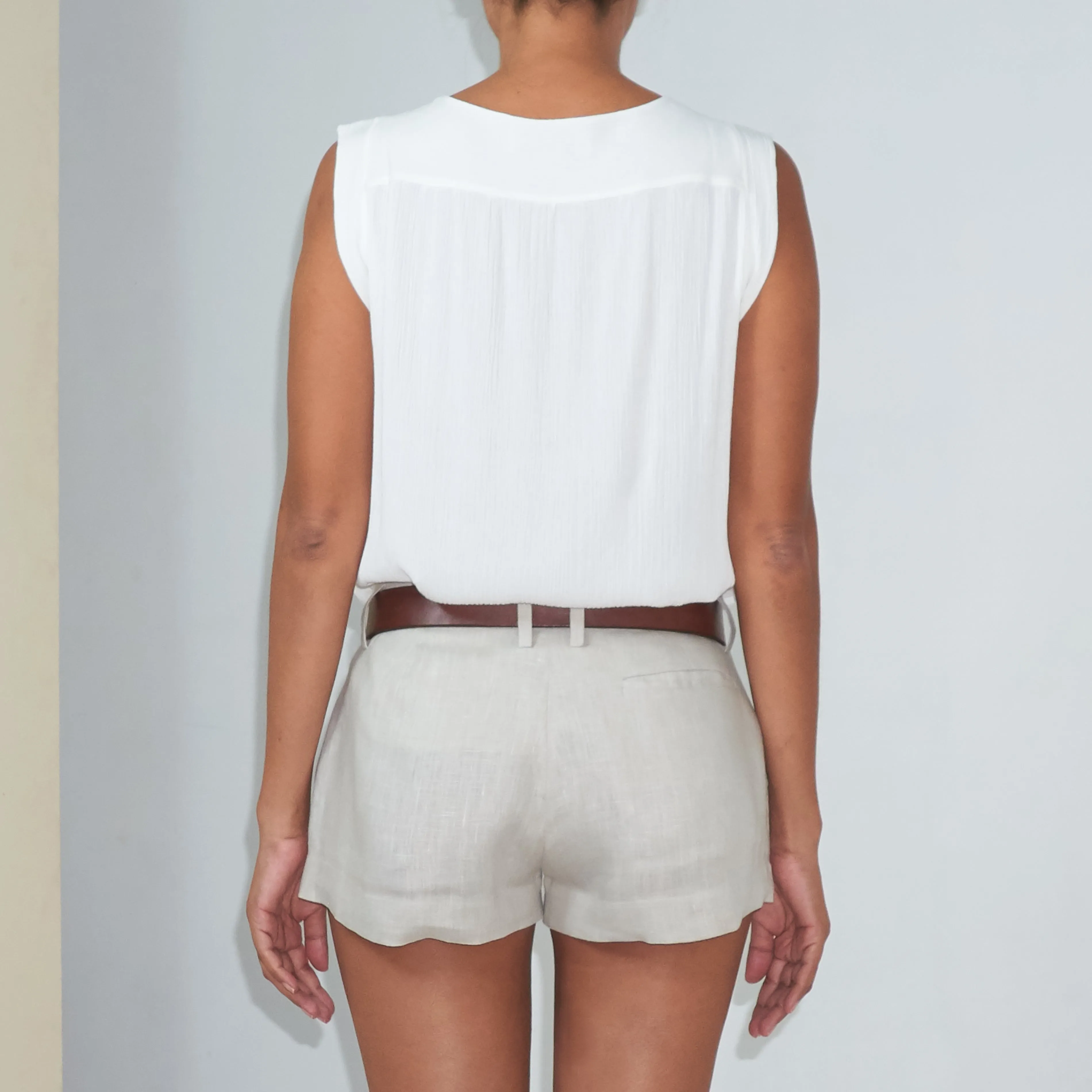 TRANSIT SLEEVELESS TOP - Crinkled Rayon | Off White