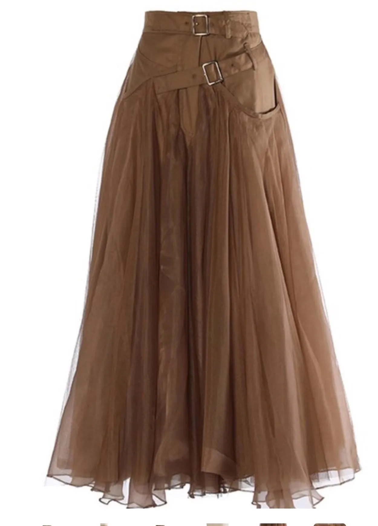 Tulle Skirt with Woven Waist