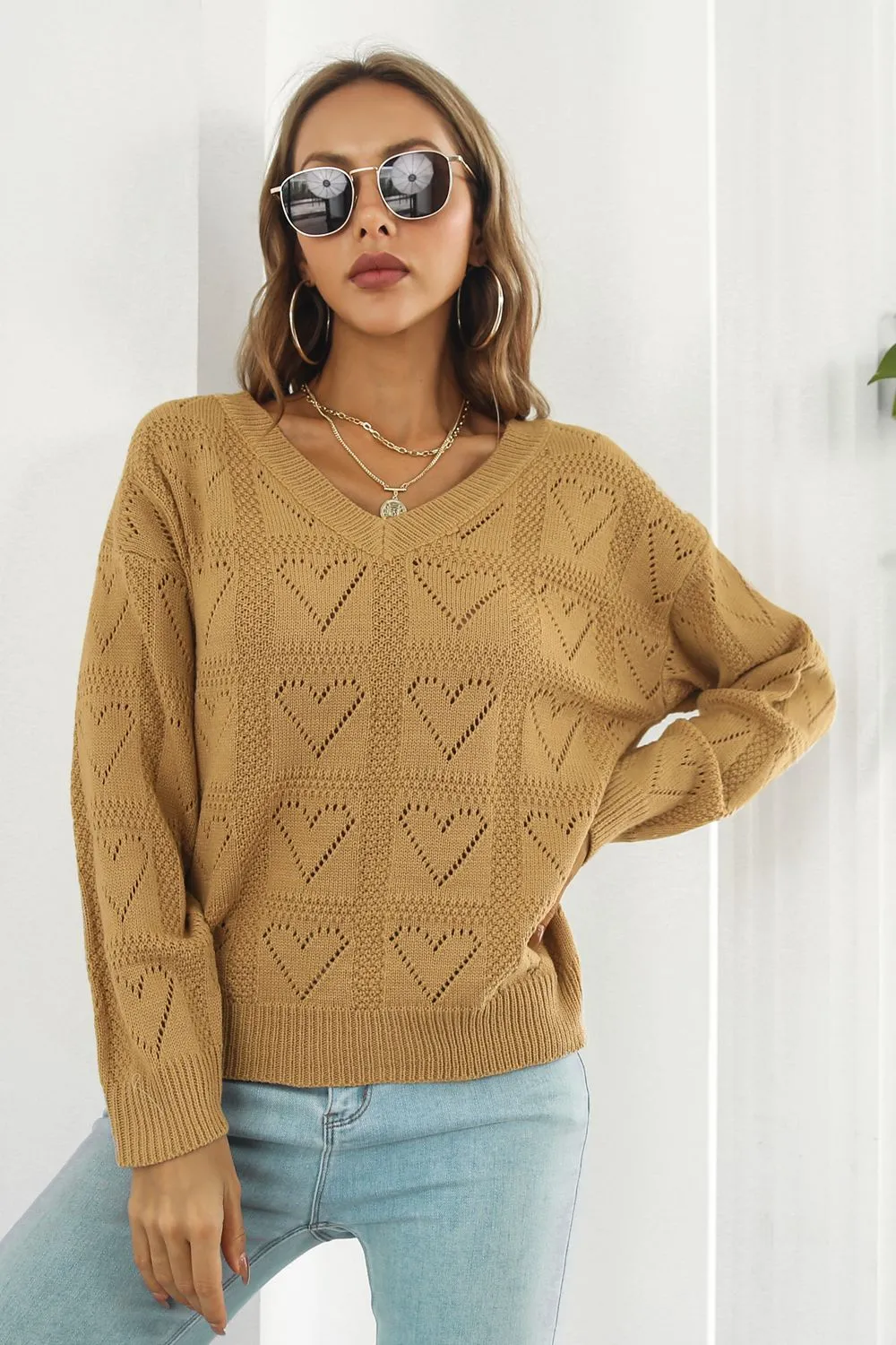 V-Neck Drop Shoulder Sweater