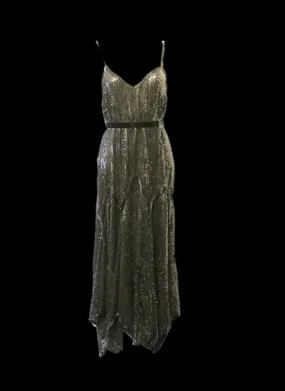 Vintage 1920s Style Black Sequin Flapper Dress