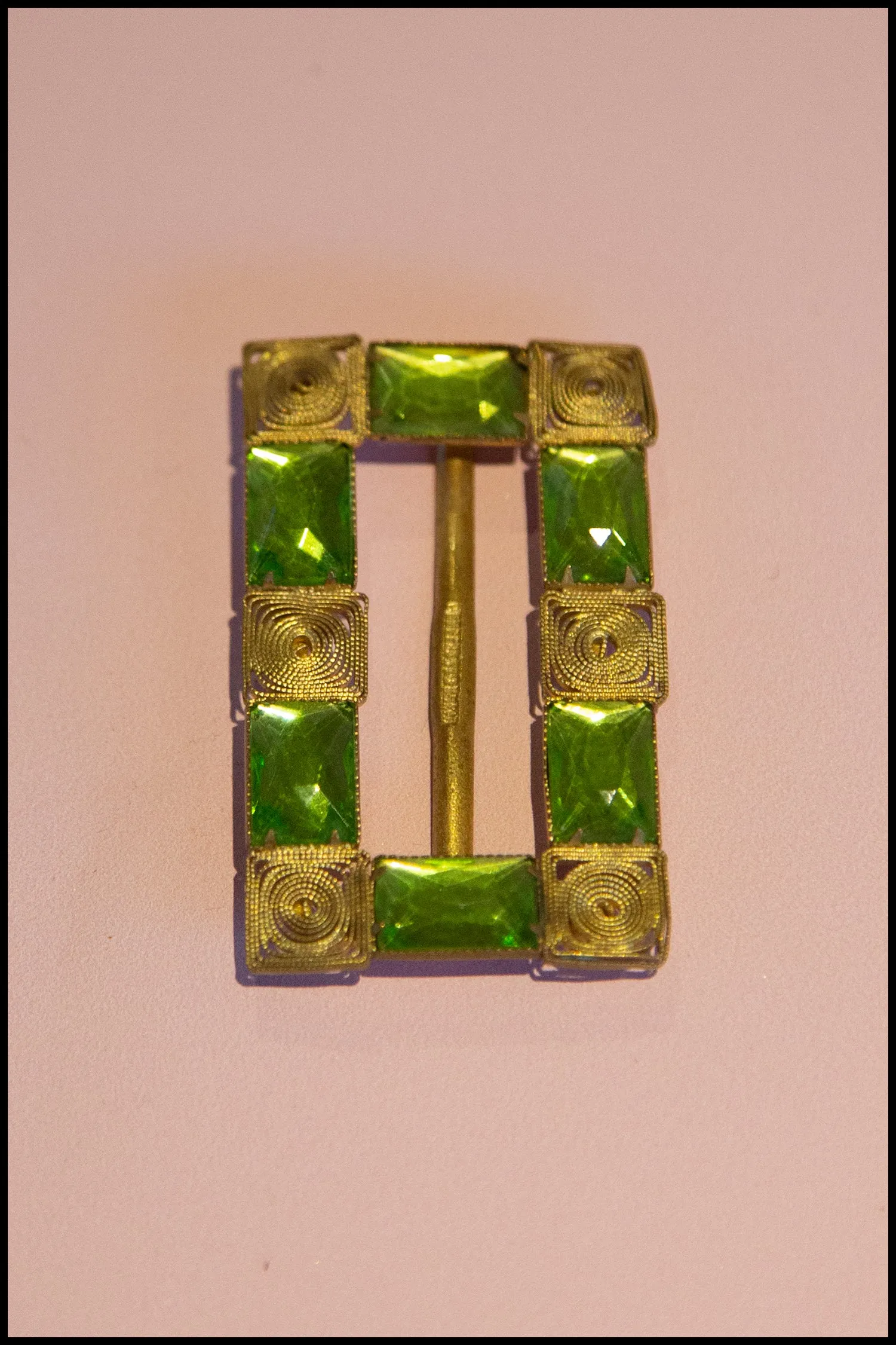 Vintage 1930s Green Art Deco Belt Buckle (made to order)