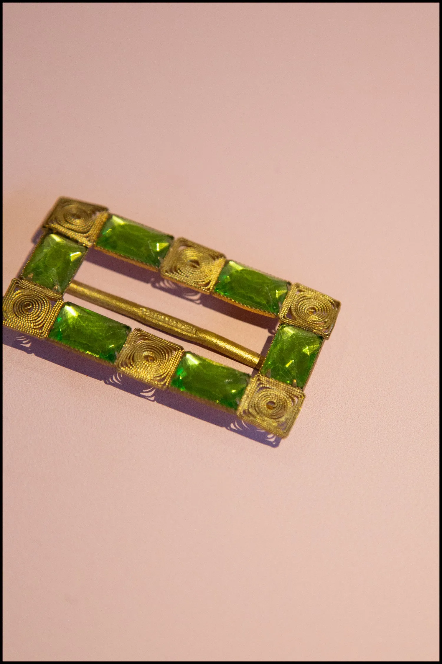 Vintage 1930s Green Art Deco Belt Buckle (made to order)