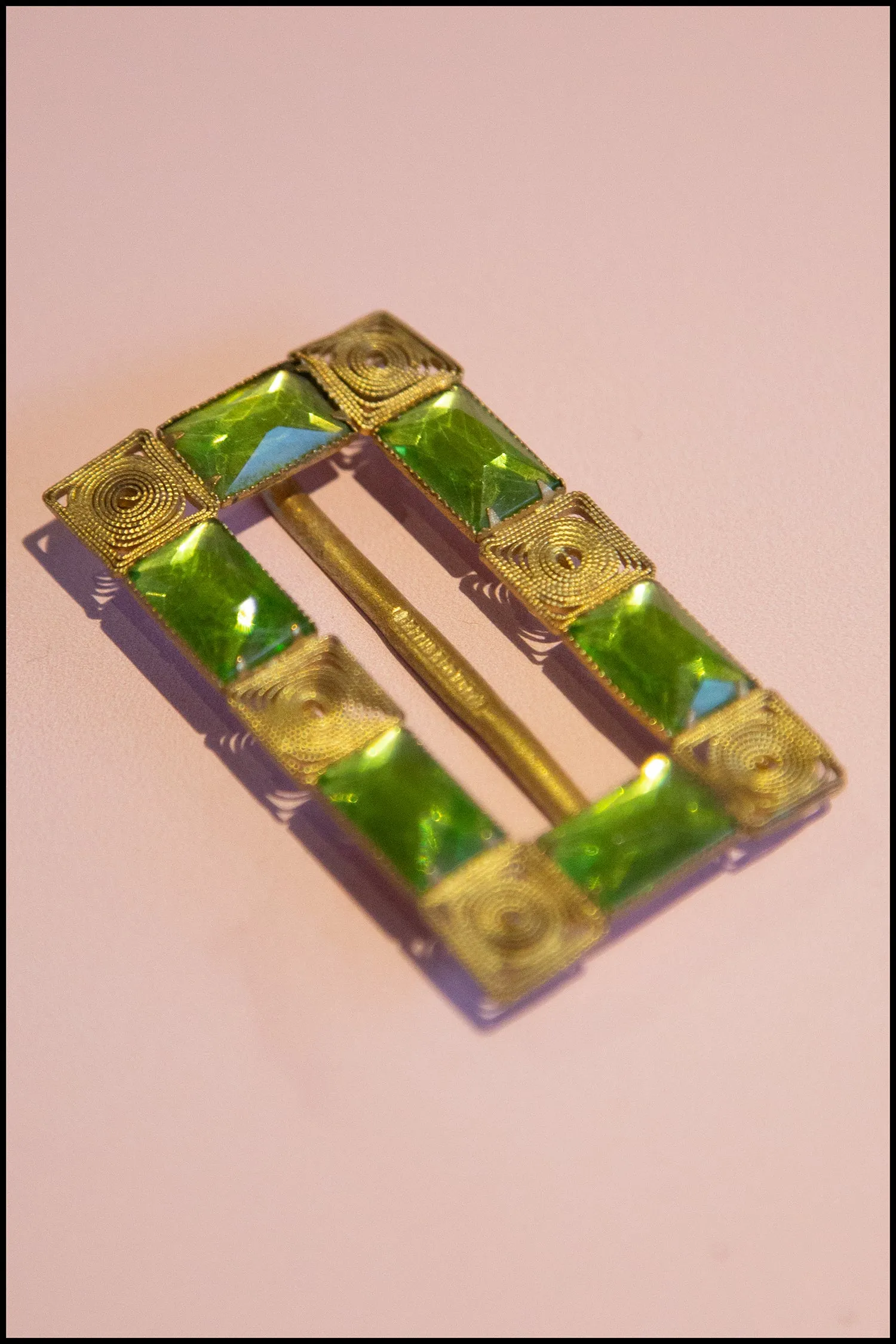 Vintage 1930s Green Art Deco Belt Buckle (made to order)