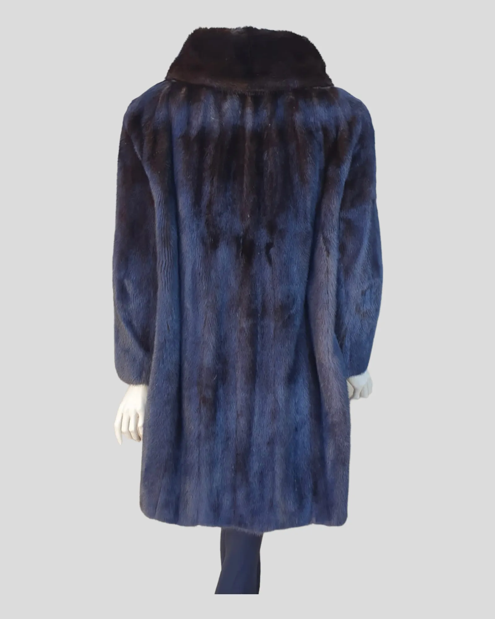 Vintage Dark Mink Fur 7/8 Coat -L