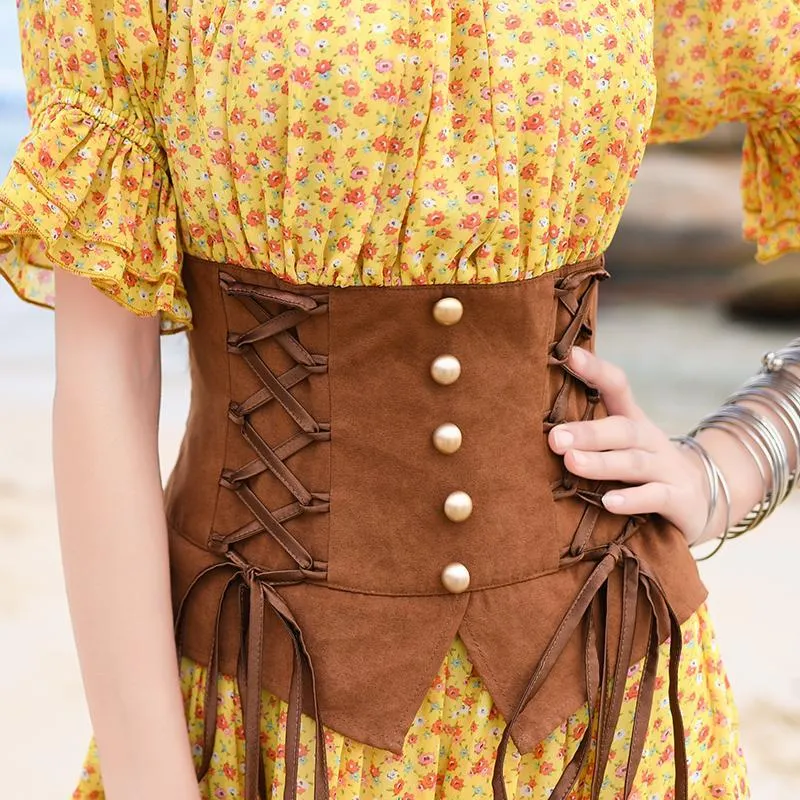 Vintage Yellow Chiffon Peasant Dress | Mandala