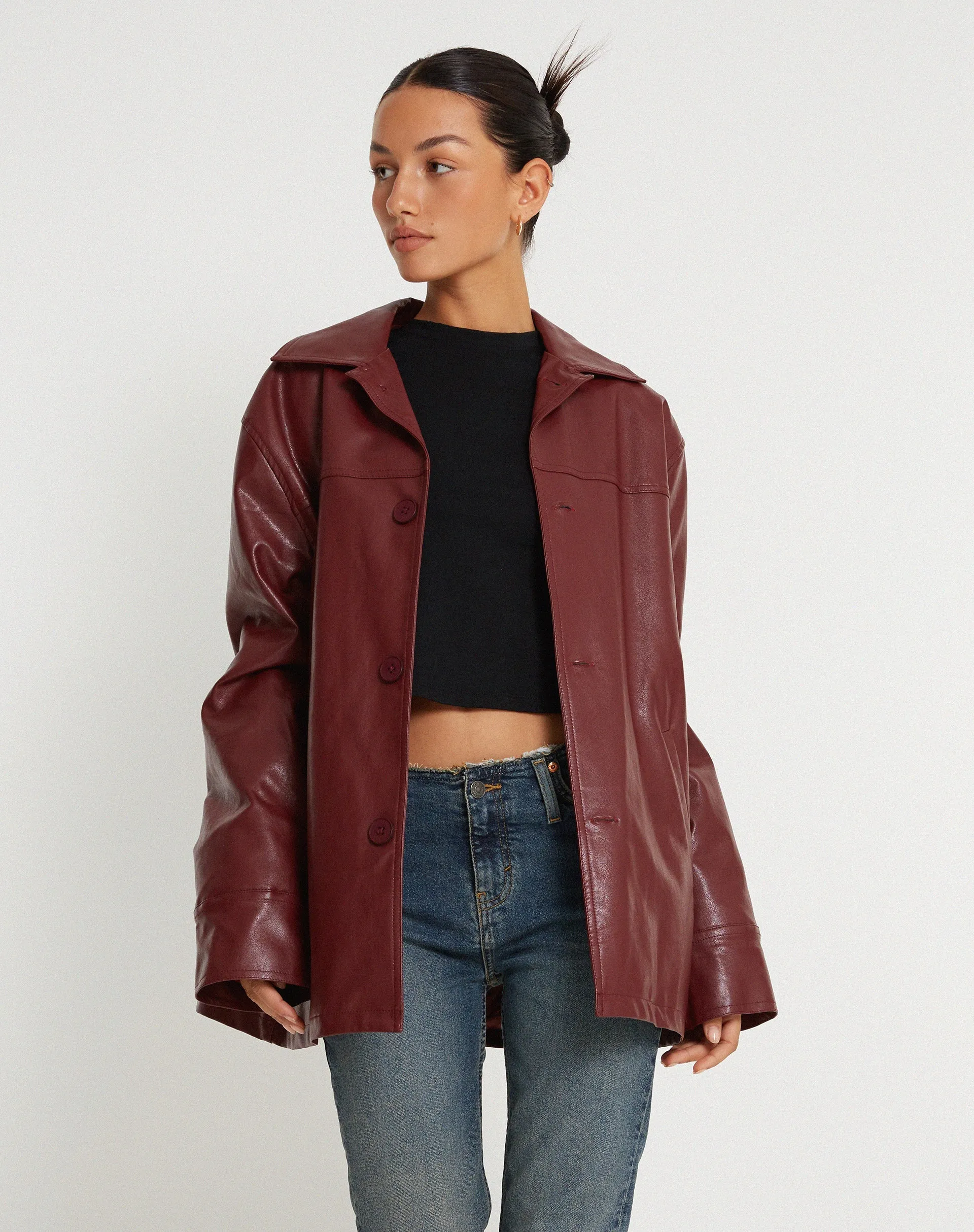 Walta Jacket in PU Redwood