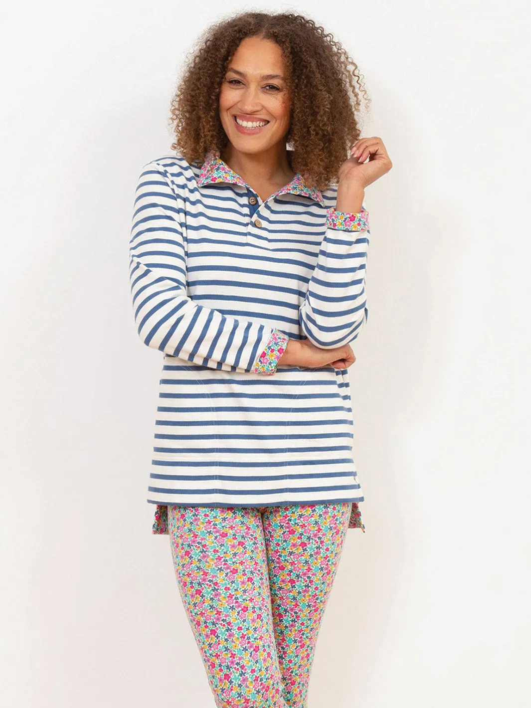 Weymouth button neck sweatshirt