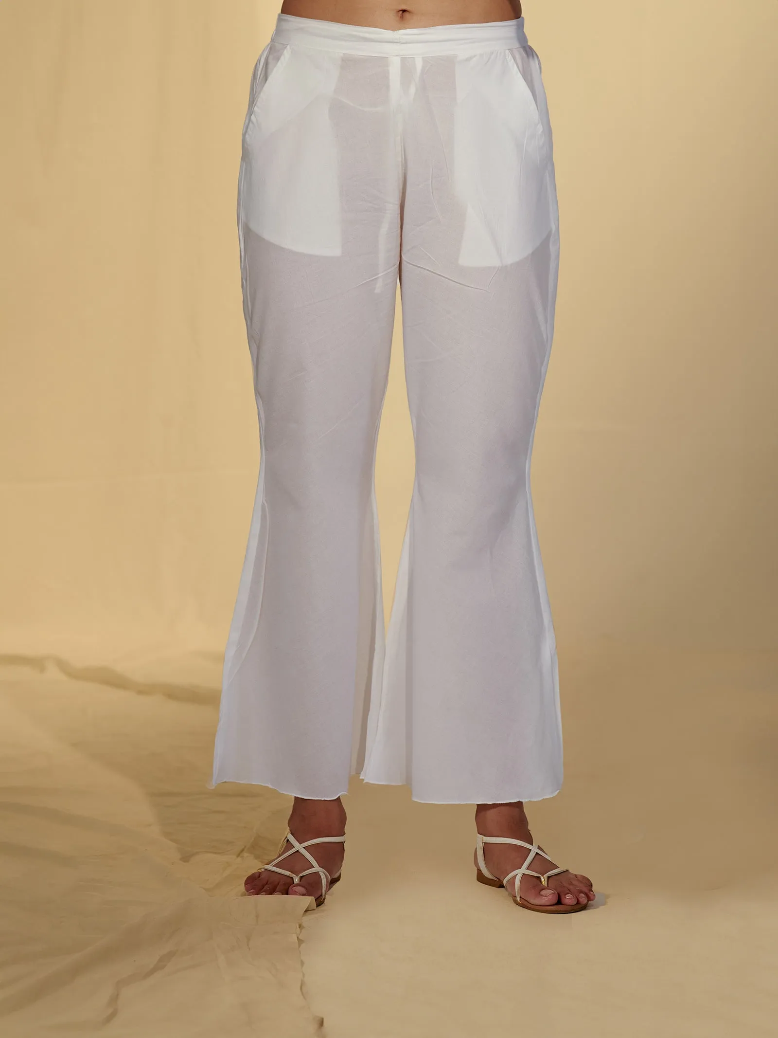 White Voile Flared Pant