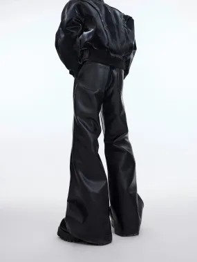 Wide Leg Cut PU Leather Pants