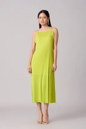 Willa Pleated Dress - Lime