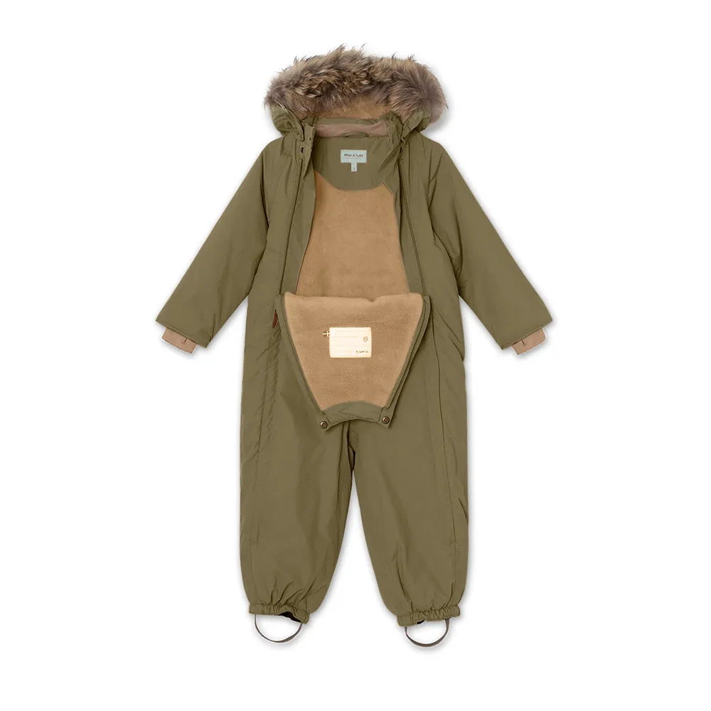 Wisti Fleece Lined Snowsuit Fur. GRS Capers Green