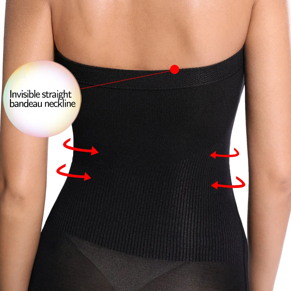 Women Shapewear Strapless Full Slips for Under Dress Tummy Control Slips Skirts Full Body Shaper Seamless Underwear Shaper