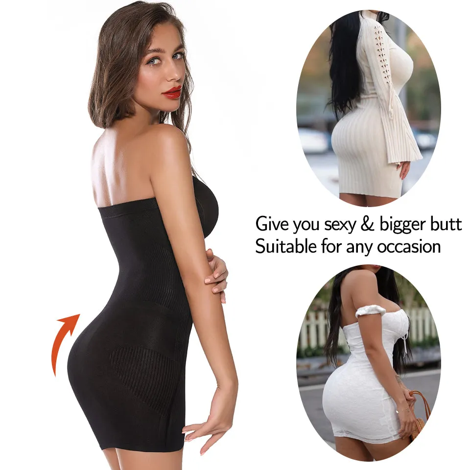 Women Shapewear Strapless Full Slips for Under Dress Tummy Control Slips Skirts Full Body Shaper Seamless Underwear Shaper