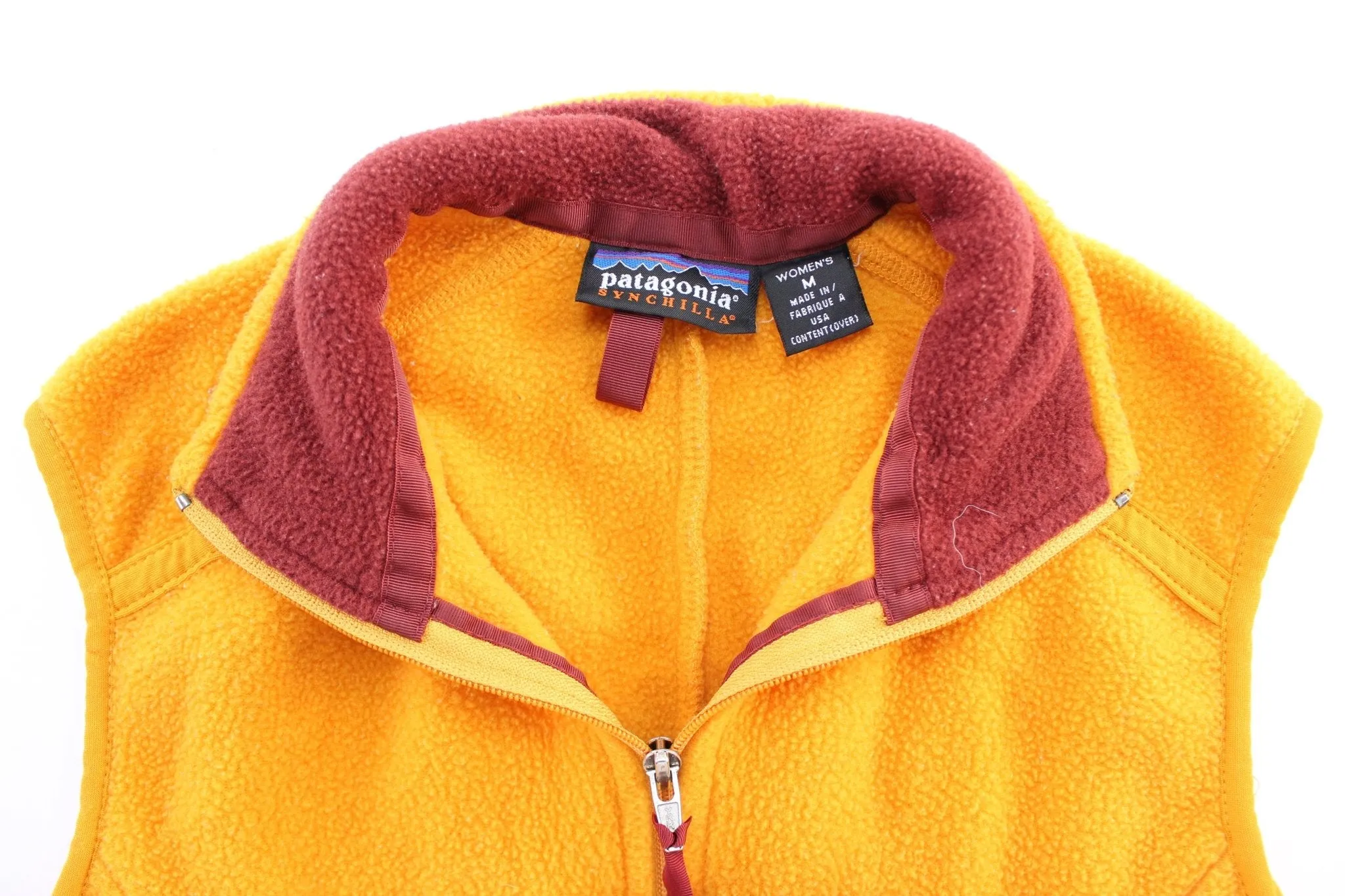 Women's 90's Patagonia Yellow Fleece Zip Up Vest