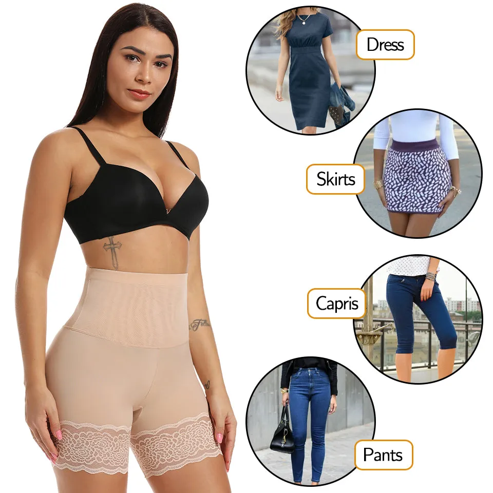 Women's Body Shaper High Waist Safety Shorts Lace Knickers Tummy Control Panties Underwear Shaping Boyshorts Shapewear