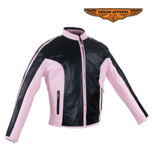 Womens Leather Jacket With Pink