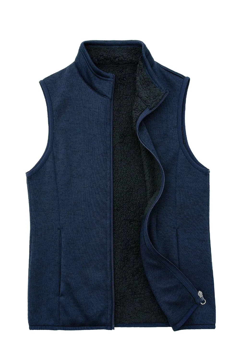 Women's Sweater Fleece Vest, Sherpa Lined