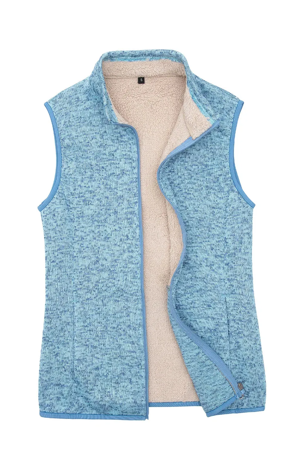 Women's Sweater Fleece Vest, Sherpa Lined