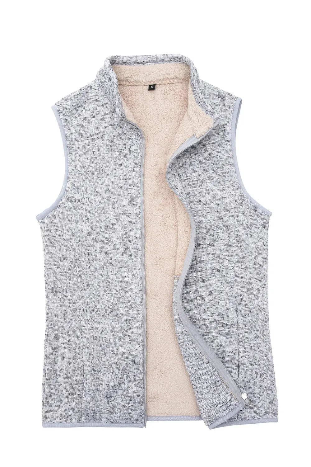 Women's Sweater Fleece Vest, Sherpa Lined