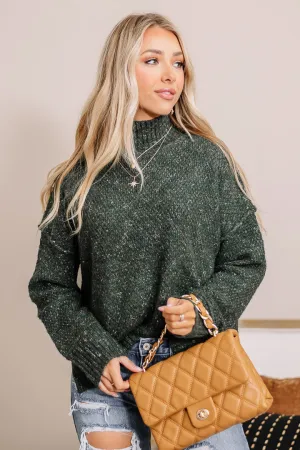 Wool Blend Turtle Neck Sweater | Hunter Green