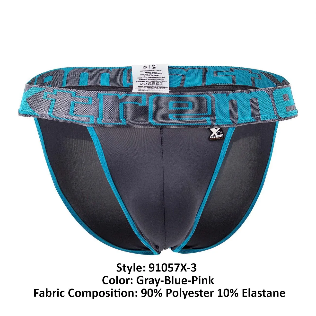 Xtremen 91057X-3 3PK Bikini Color Gray-Blue-Pink